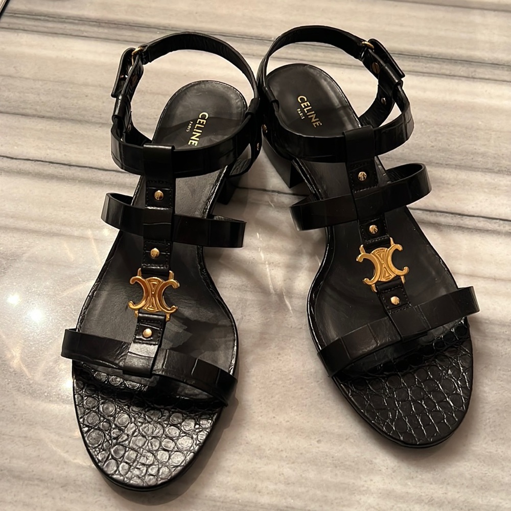 Celine logo design multi strap Sandal- 100% authentic